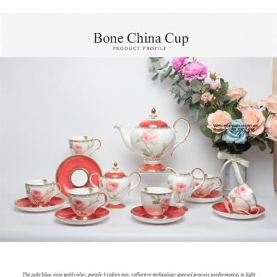 BỘ ẤM CHÉN HOA HỒNG